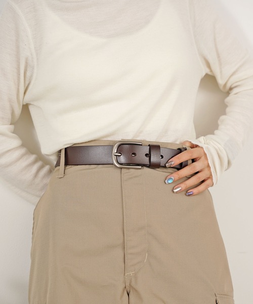 ROOP TOKYO ベルト 牛革 レザーベルト カウレザー シンプル ベーシック スクエアベルト メンズ レディース - 画像 (4)