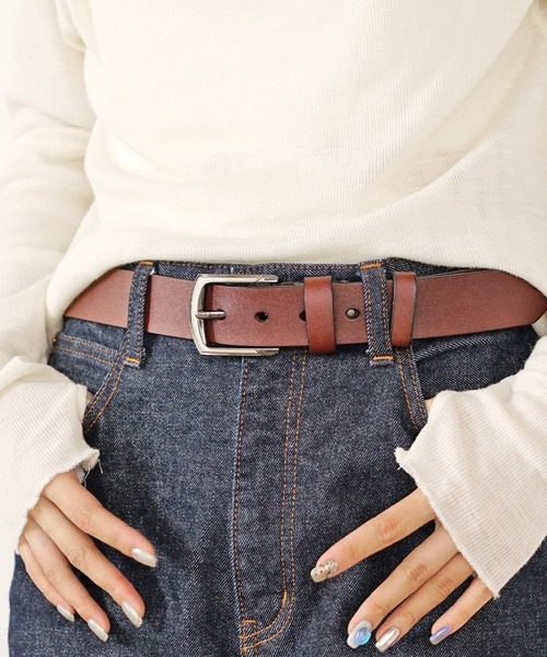 ROOP TOKYO ベルト 牛革 レザーベルト カウレザー シンプル ベーシック スクエアベルト メンズ レディース - 画像 (3)