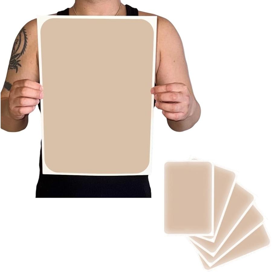 タトゥー隠し シール 刺青 入れ墨 隠す 防水テープ 特大 大判(色白 5枚セット, B4)
