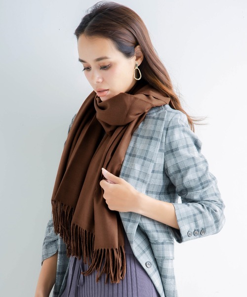 macocca ストール マフラー カシミヤタッチ無地ストール レディース メンズ