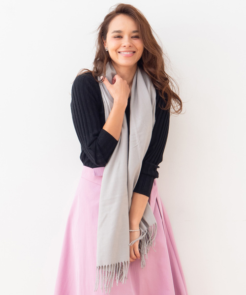 macocca ストール マフラー カシミヤタッチ無地ストール レディース メンズ - 画像 (2)