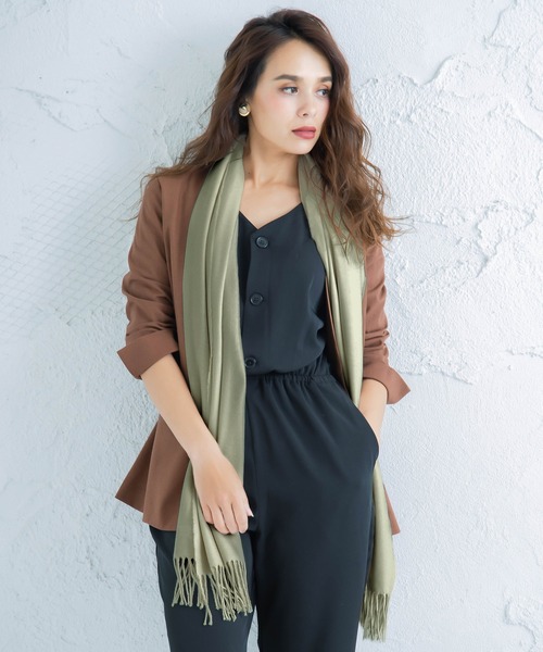 macocca ストール マフラー カシミヤタッチ無地ストール レディース メンズ - 画像 (4)