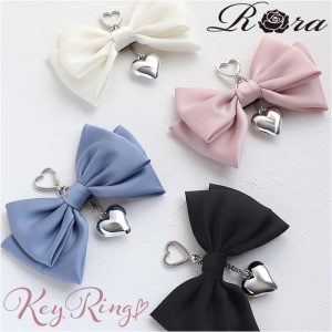RORA キーリング 通販 ローラ マチルダ キーホルダー キーチャーム バッグチャーム ハート型 カラビナ リボン ハート チャーム シルバー おしゃれ かわいい