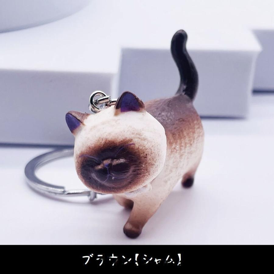 キーホルダー キーリング バッグチャーム ねこモチーフ キーチャーム CAT 和猫 洋猫 ハチワレ シャム トラネコ ブチ 白 黒 可愛い 雑貨 - 画像 (5)