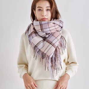 macocca ストール マフラー カシミヤ混ウールストール チェック レディース メンズ