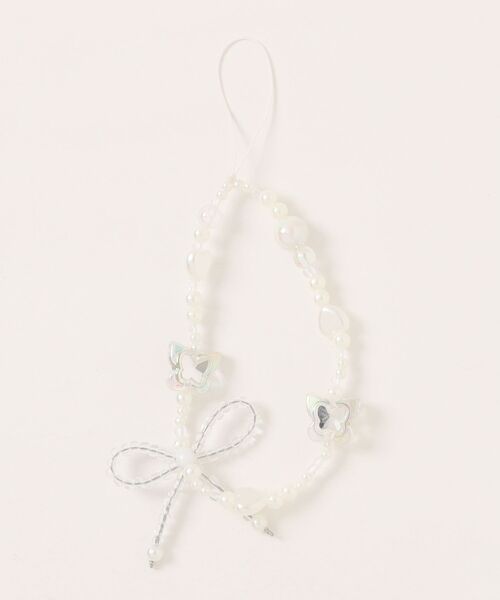 VIBGYOR Women キーホルダー 「urge select」ホワイトカラー リボン×バタフライ×ハート ストラップ - 画像 (5)