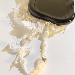 VIBGYOR Women キーホルダー 「urge select」ホワイトカラー リボン×バタフライ×ハート ストラップ