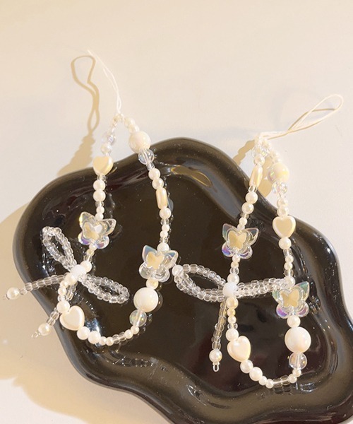 VIBGYOR Women キーホルダー 「urge select」ホワイトカラー リボン×バタフライ×ハート ストラップ - 画像 (3)