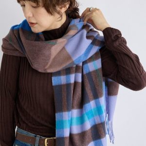 RIVE DROITE ストール マフラー 予約「秋冬の差し色に」ウールカラーチェックストール レディース