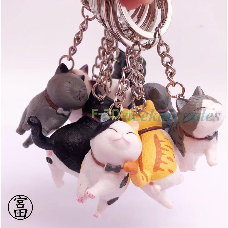 キーホルダー キーリング バッグチャーム ねこモチーフ キーチャーム CAT 和猫 洋猫 三毛 ハチワレ シャム トラネコ ブチ 白 黒 可愛い 雑貨 - 画像 (2)