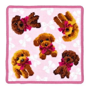 Enjeau 日本製ハンカチ タオル プードル トイプードル プレゼント 女性 実用的 ギフト シェニール織 アーンジョー 30代 40代 50代 60代