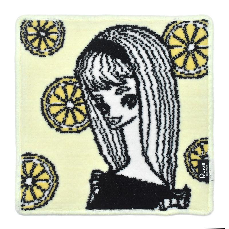 Enjeau 【RUNE 内藤ルネ × アーンジョー】 レモンと少女 限定商品 日本製 シェニール織 ハンカチ タオルハンカチ - 画像 (2)