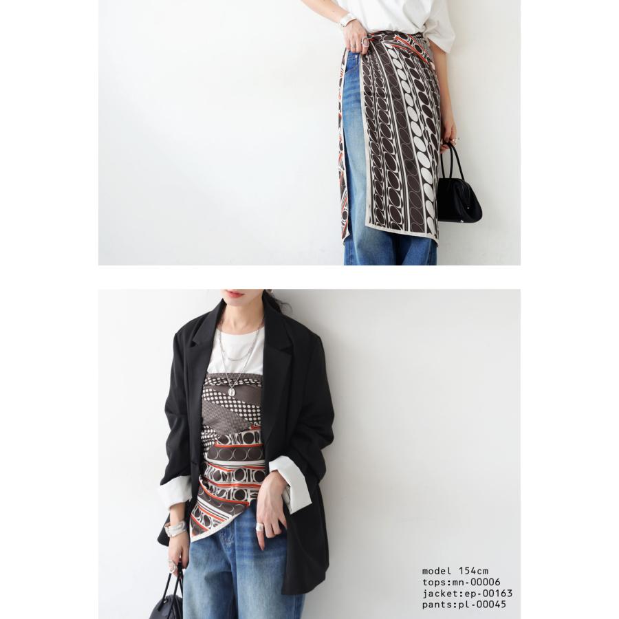 antiqua レトロ ドット柄 大判スカーフ レディース 光沢 送料無料・10ptメール便可 - 画像 (3)