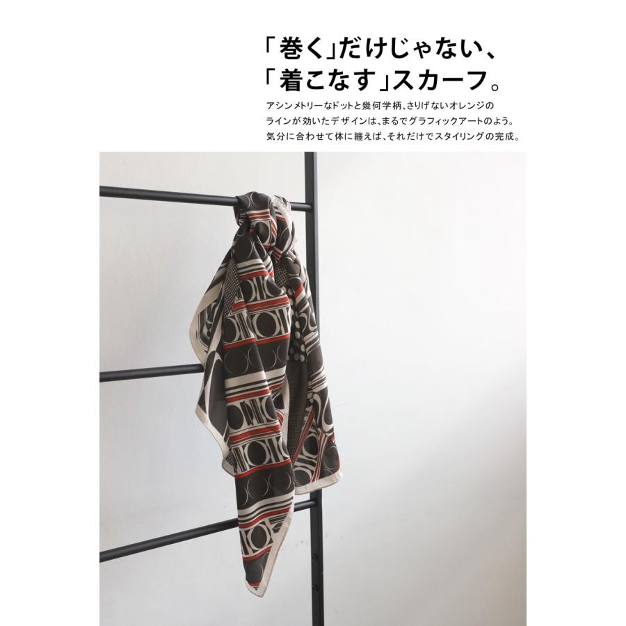 antiqua レトロ ドット柄 大判スカーフ レディース 光沢 送料無料・10ptメール便可 - 画像 (4)