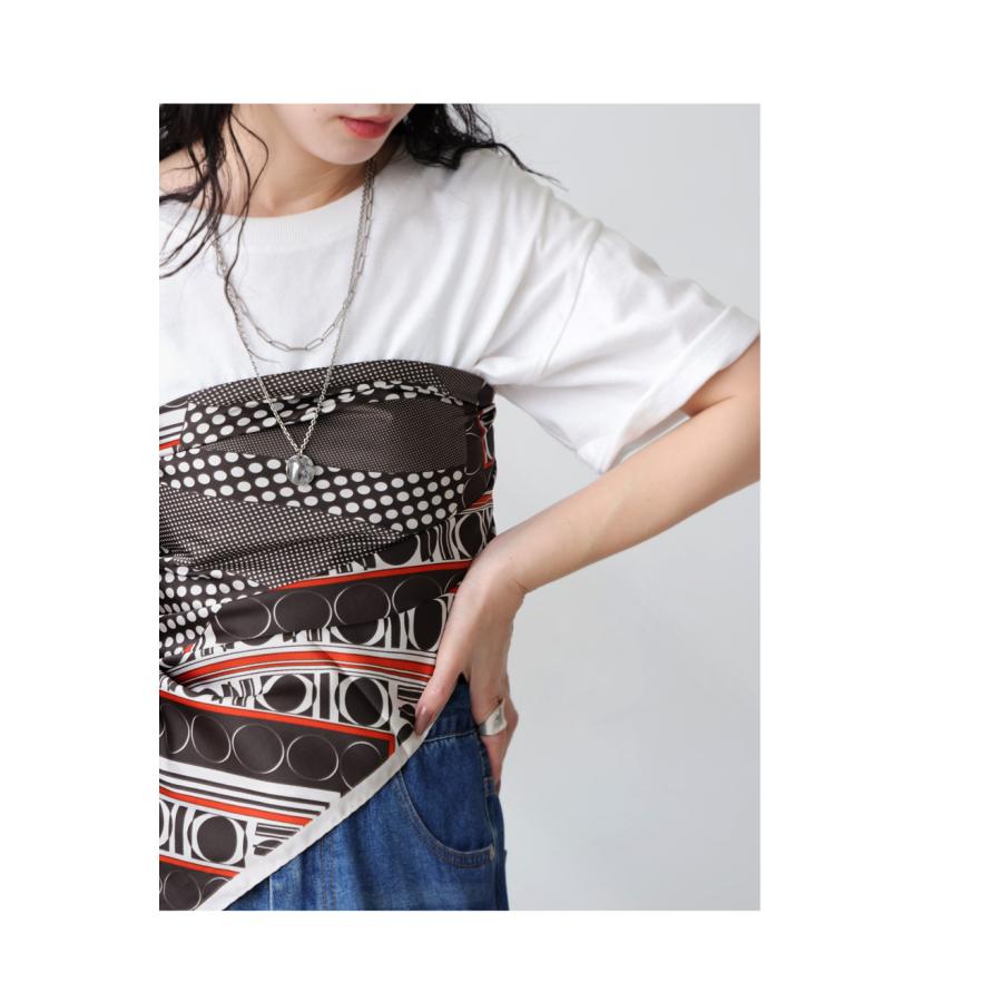 antiqua レトロ ドット柄 大判スカーフ レディース 光沢 送料無料・10ptメール便可 - 画像 (6)