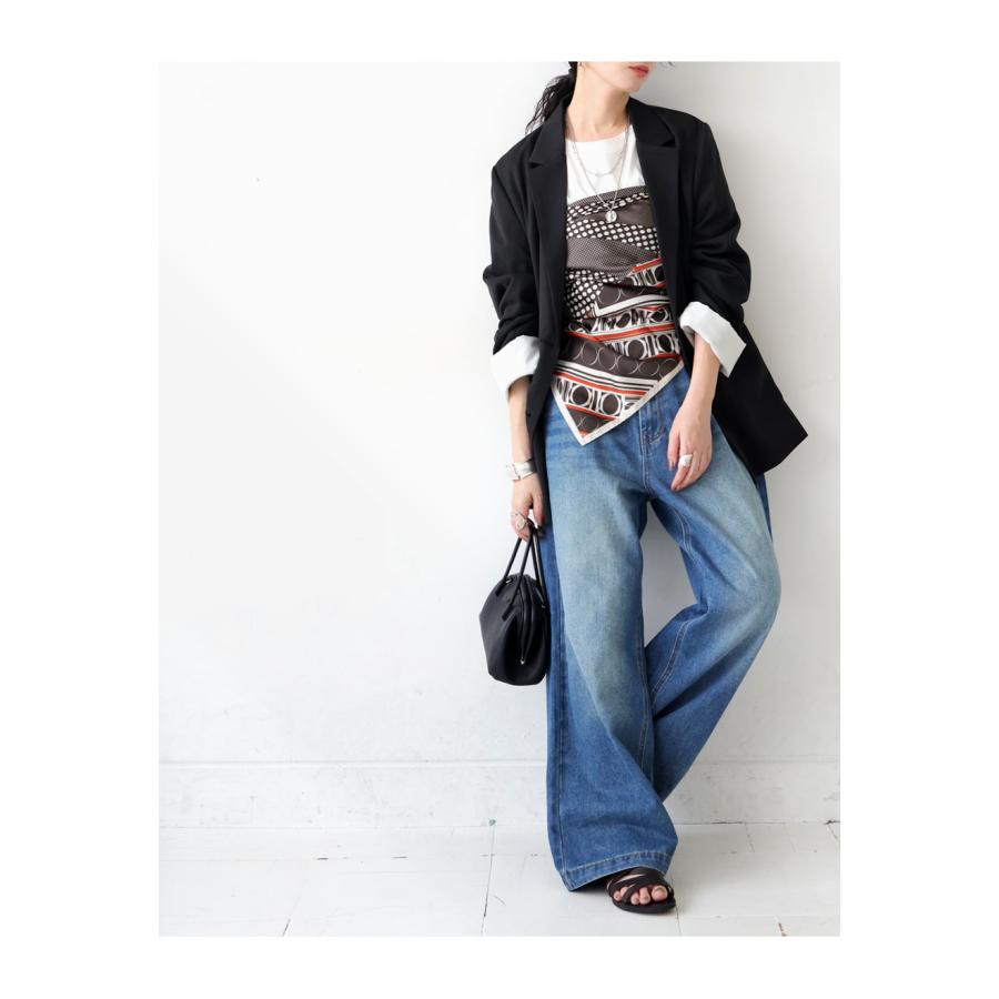 antiqua レトロ ドット柄 大判スカーフ レディース 光沢 送料無料・10ptメール便可 - 画像 (7)