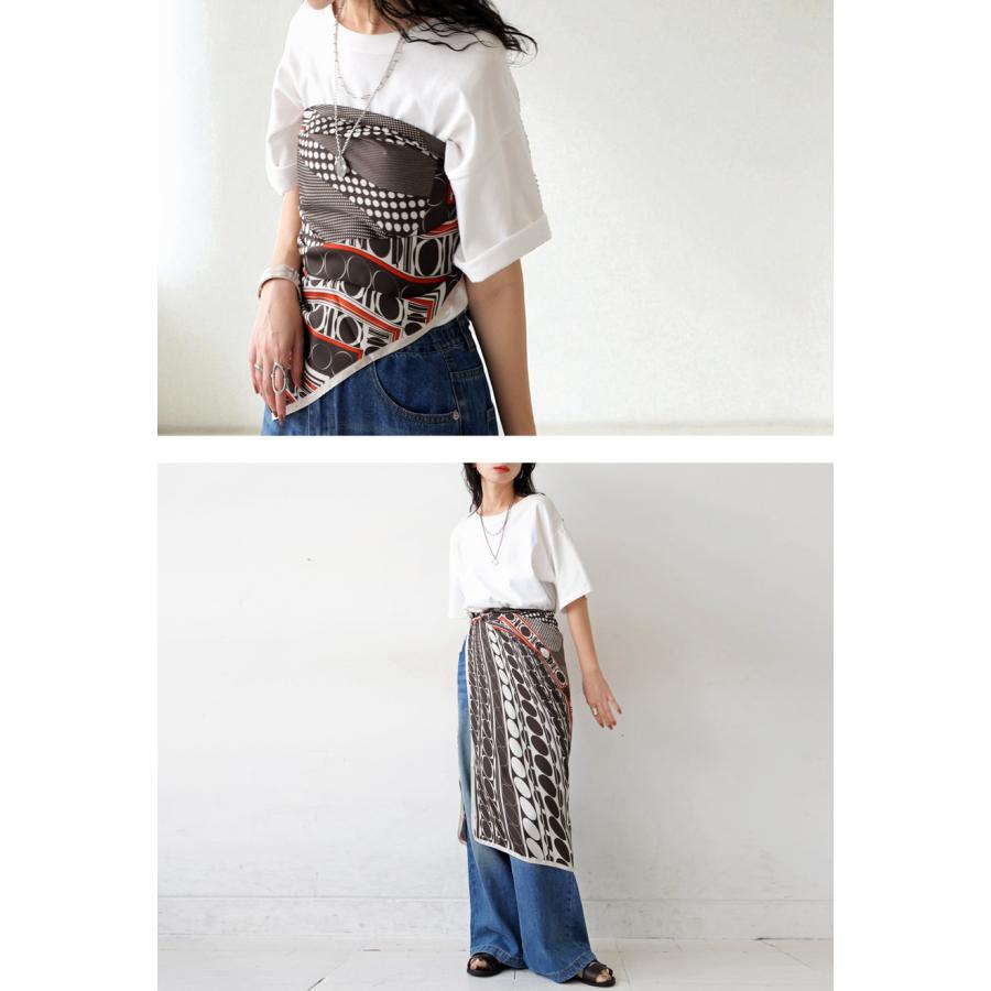 antiqua レトロ ドット柄 大判スカーフ レディース 光沢 送料無料・10ptメール便可 - 画像 (8)