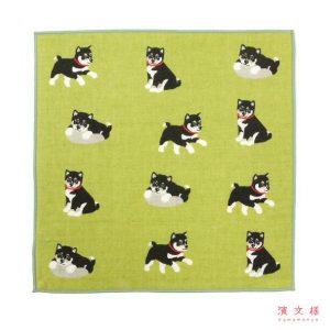 和たおる セミウォッシュ 黒柴くん / 柴犬 綿100% ハンドタオル ギフト 濱文様 日本製