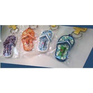 キーホルダー　サンダル　マリンブルー　ライトブルー　オレンジ　パープル　沖縄おみやげ