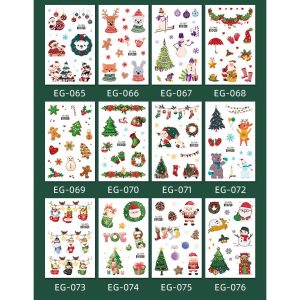 EG キラキラ クリスマス タトゥーシール ステッカー 可愛い メイク コスプレ パーティー イベント キッズ仮装 ラメ きらきら