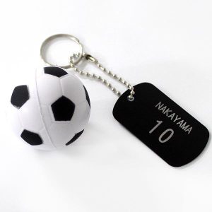 卒団記念品 サッカー キーホルダー ボール 名入れ 記念品 卒団 PU タグ付き ネームタグ 名札 プレート 子供 部活 卒業記念 卒部 チーム