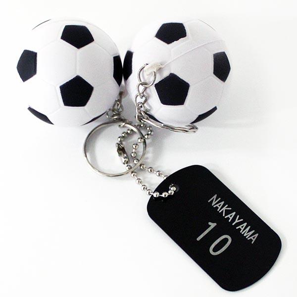 卒団記念品 サッカー キーホルダー ボール 名入れ 記念品 卒団 PU タグ付き ネームタグ 名札 プレート 子供 部活 卒業記念 卒部 チーム - 画像 (3)
