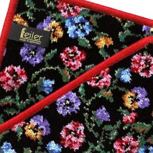 feiler フェイラー  ファティマ・プチ（レッド）25cm x 25cm #009261【柄の組み合わせ自由で２枚以上はメール便で送料無料】