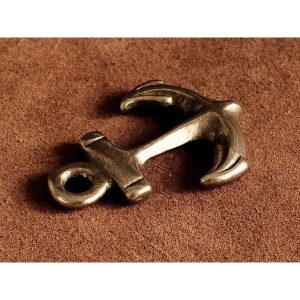 ボールチェーン付き 真鍮製 錨 チャーム（ゴールド）キーホルダー キーリング ネックレス ブラス ペンダントトップ イカリ アンカー