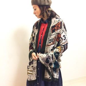 ストール カーキ アート系プリント 平織り 大判ストール ロング 大きい 薄手 大判 ショール 羽織る マフラー スカーフ レディース トレンドカラー