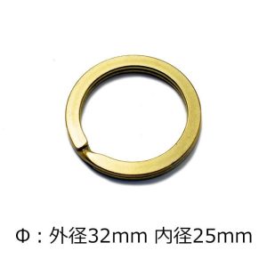 キーリング キーホルダーパーツ ブラス製 2重リング 角平 25mm 1個 真鍮 無垢 Brass ブラス ジョイントパーツ