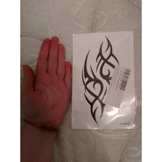 タトゥーシール トライバル トーテム モノクロ 白黒 防水 リアル 本物 ボディーアート ボディーシール タトゥー TATOO オマケ付 - 画像 (3)