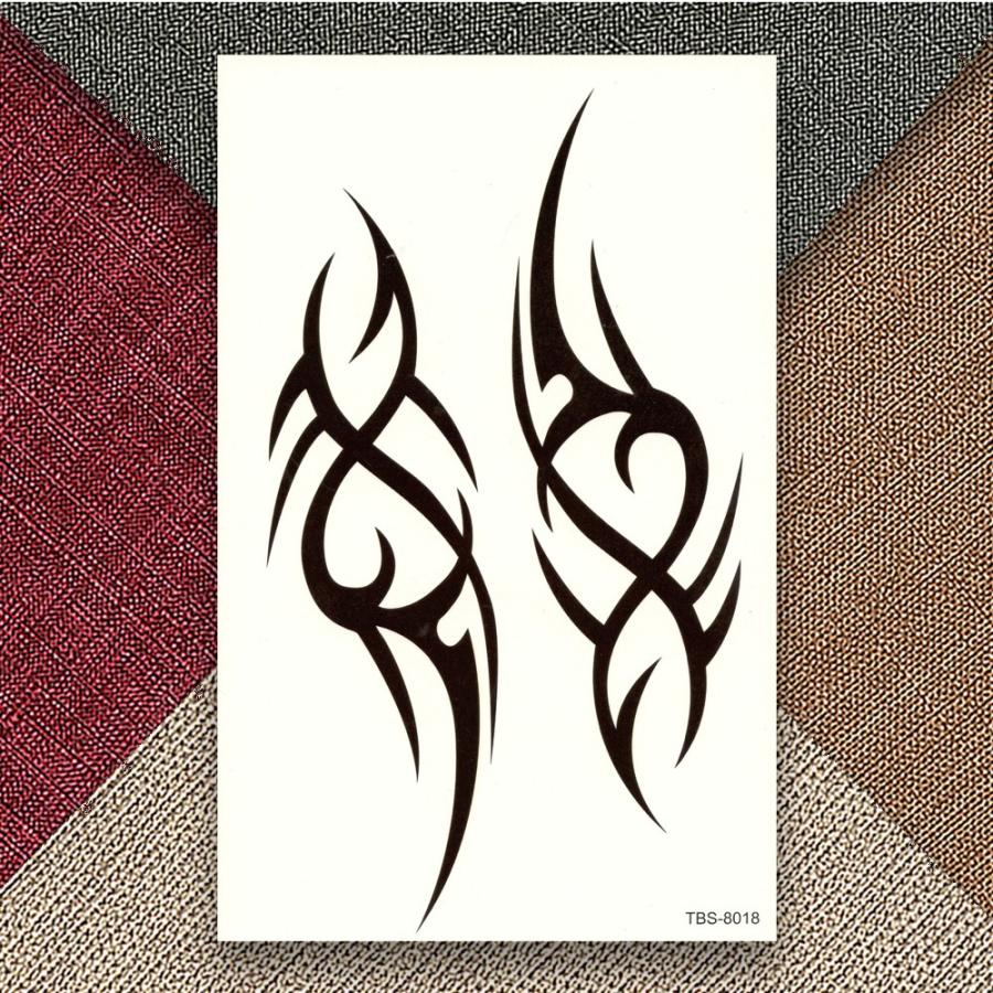 タトゥーシール トライバル トーテム モノクロ 白黒 防水 リアル 本物 ボディーアート ボディーシール タトゥー TATOO オマケ付 - 画像 (5)