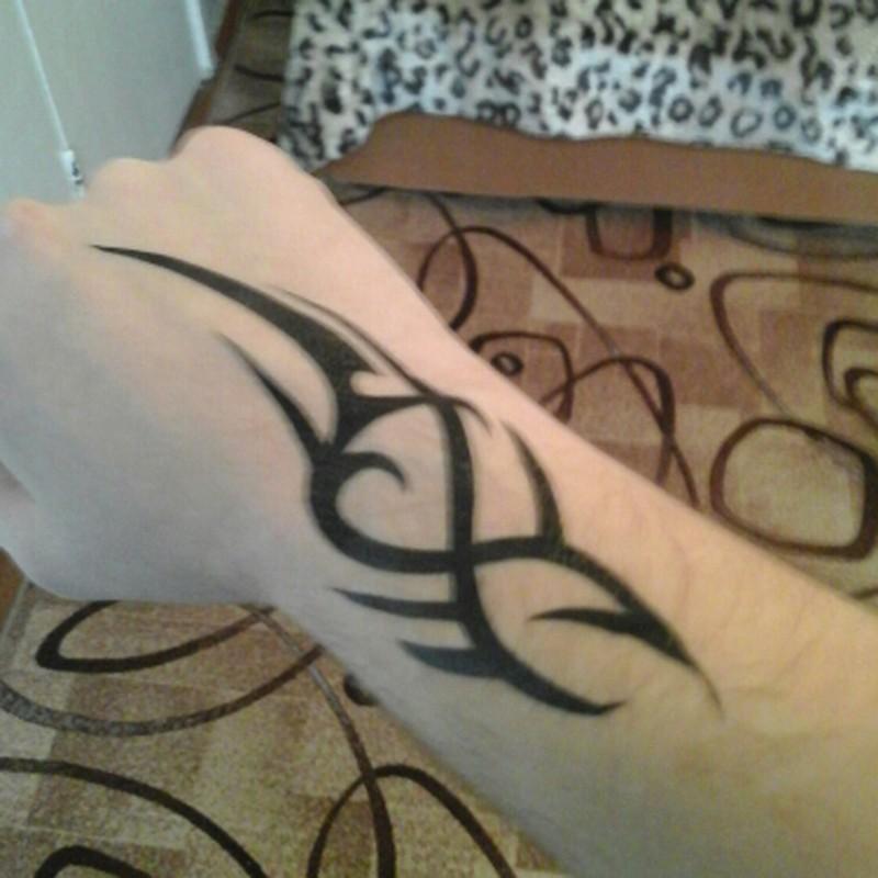 タトゥーシール トライバル トーテム モノクロ 白黒 防水 リアル 本物 ボディーアート ボディーシール タトゥー TATOO オマケ付 - 画像 (8)