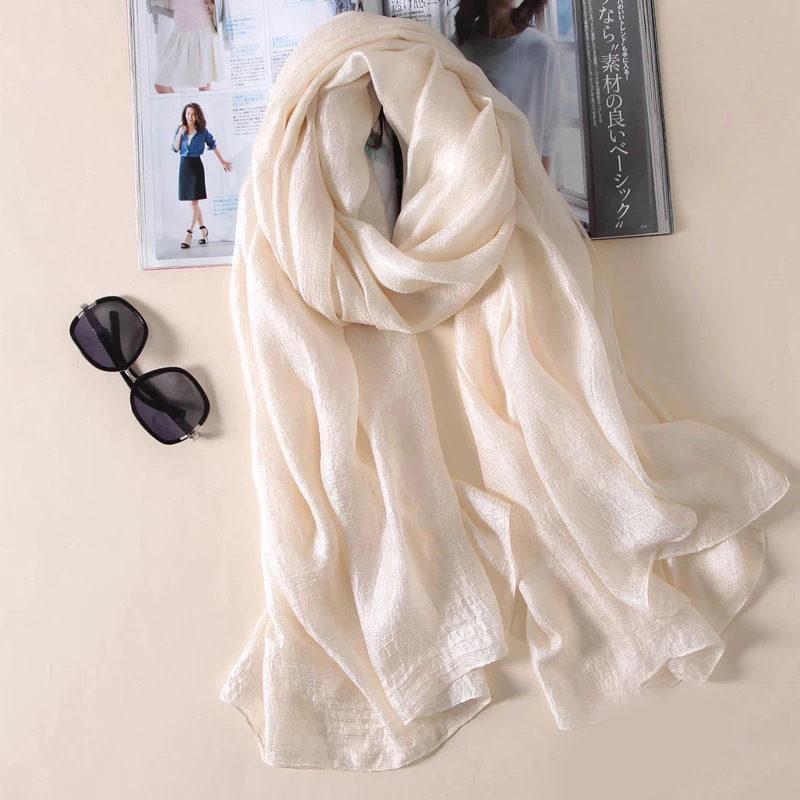 【値下げ】ストール 大判 レディース スカーフ ショール マフラー 綿麻風 UVカット 紫外線対策 日焼け防止 無地 羽織り 薄め おしゃれ - 画像 (7)