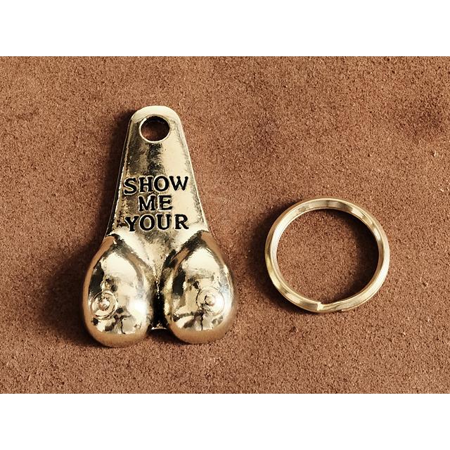 メタル製 キーホルダー(ブーブス)裸体 乳 おっぱい 乳房 バスト アート 美術 チャーム ジョーク セクシー 金具 金属 キーチェーン - 画像 (2)