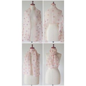 [.a all over the world] リネン ストール 麻 100% スカーフ レディース 花 リボン (ピンク)