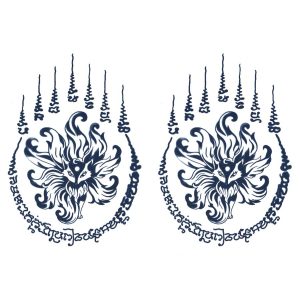 ジャグアタトゥー タトゥーシール 2週間で消えるタトゥー ヘナタトゥー 本物志向 お守り 恋愛運 2枚セット