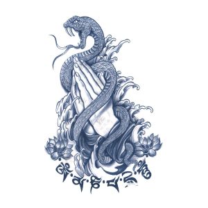 ジャグアタトゥー タトゥーシール 2週間で消えるタトゥー ヘナタトゥー 本物志向 蛇 仏教