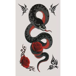 タトゥーシール 蛇 薔薇 hm409レギュラー
