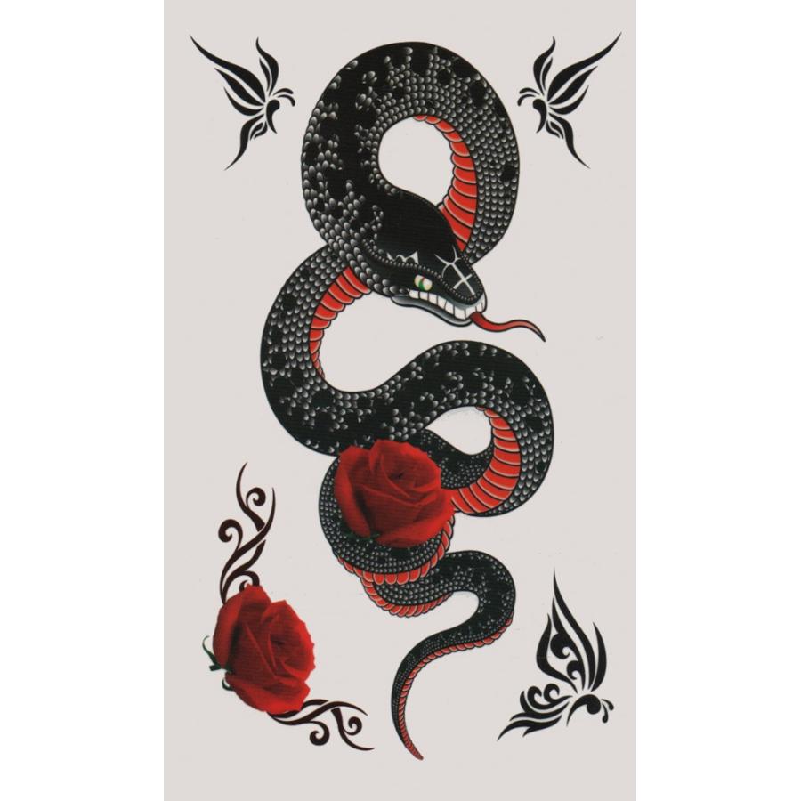 タトゥーシール 蛇 薔薇 hm409レギュラー