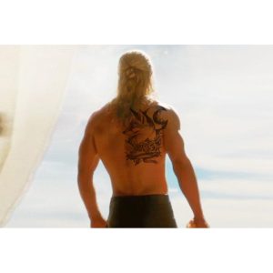 タトゥーシール 柴犬? 薔薇 wqa41 大型・A4