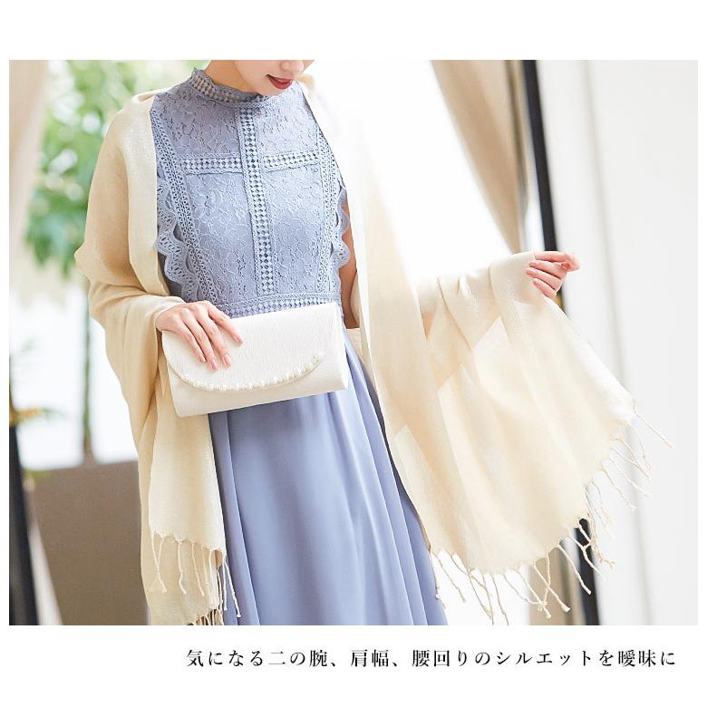 Fashion Letter 結婚式 ショール ストール パーティー レディース ラメショール ラメストール 大判 羽織り パーティードレス - 画像 (2)