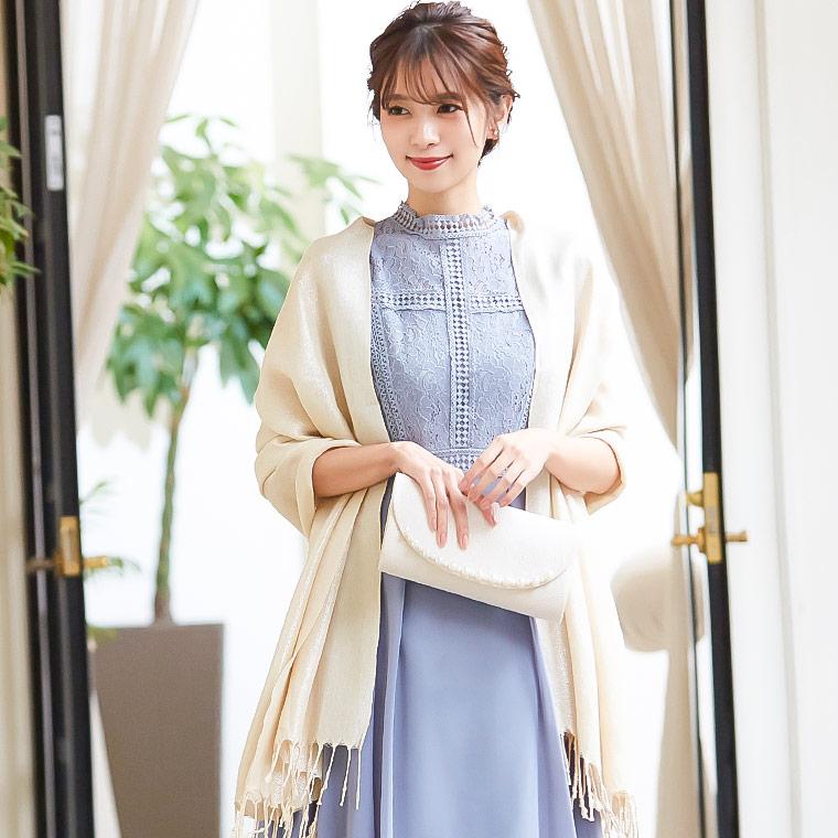 Fashion Letter 結婚式 ショール ストール パーティー レディース ラメショール ラメストール 大判 羽織り パーティードレス - 画像 (4)
