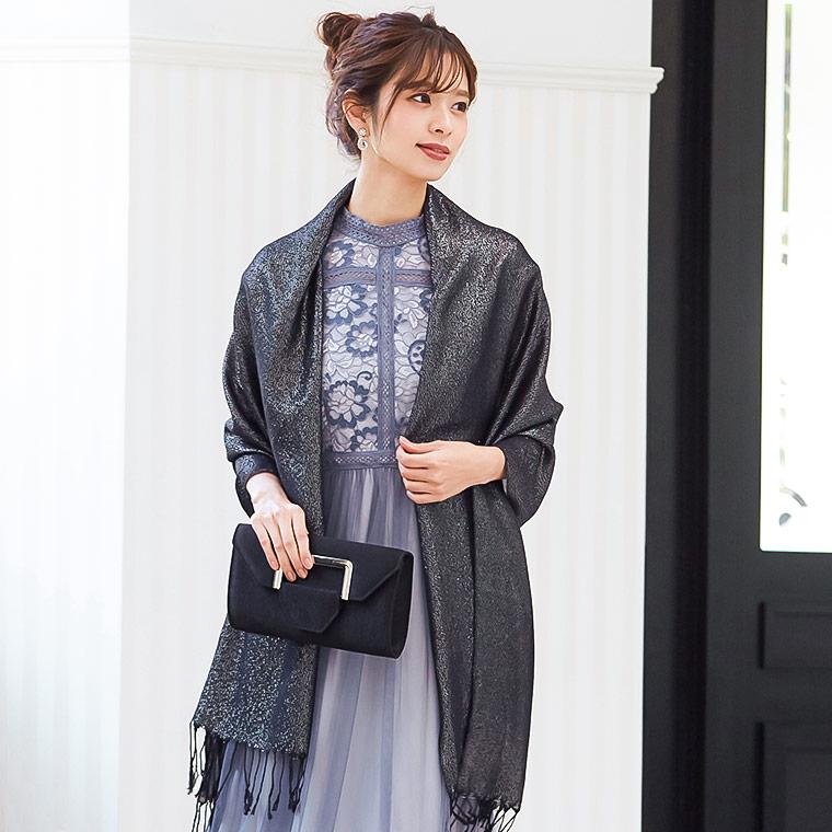 Fashion Letter 結婚式 ショール ストール パーティー レディース ラメショール ラメストール 大判 羽織り パーティードレス - 画像 (7)
