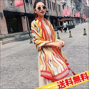 ストール レディース 大判 春 夏 スカーフ マフラー 肩掛け お洒落 冷房 対策 首元 日よけ ブランケット 大きいサイズ W-559