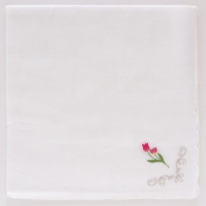 ヒビヤカダン　ガーゼハンカチ　3月　チューリップ　ピンク