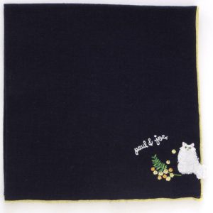 PAUL&JOE ポール＆ジョー アクセソワ　ガーゼハンカチ　ミモザ　ジプシー　ネイビー