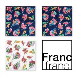 Francfranc Francfranc　バロットハンカチ・タオル　3枚組 フランフラン　タオルハンカチ　　ギフトボックスにお入れしてラッピングしてからお届け！