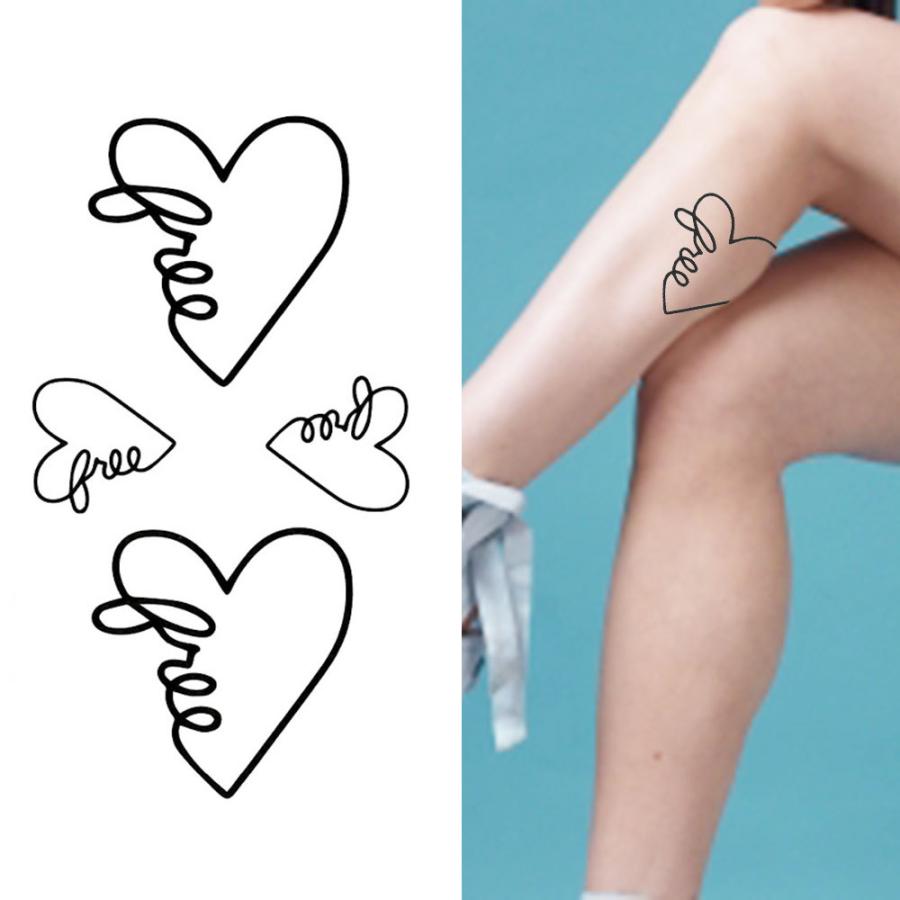 ハロウィン タトゥーシール 2枚セット free ハートライン【Halloween イベント クリスマス コスプレ 仮装 ボディーシール フェイクシール】 - 画像 (2)
