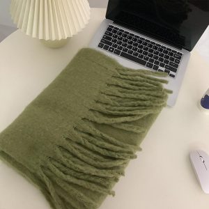 ストール マフラー レディース メンズ 無地 厚手 巻き物 フリンジ 秋 冬 防寒 ネックウォーマー 肩掛け ロングマフラー 膝掛け 暖かい